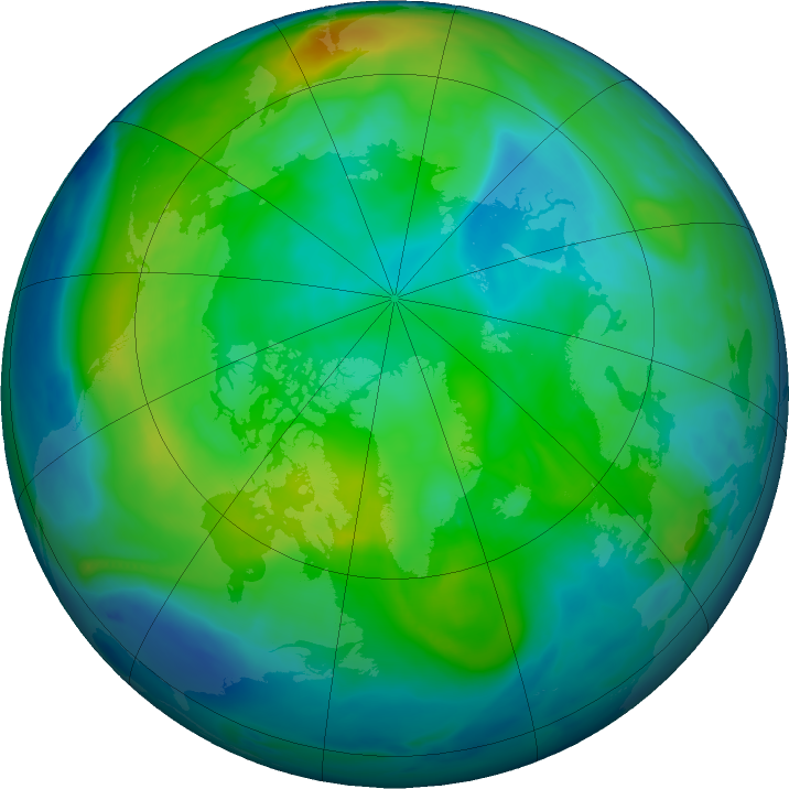 Arctic ozone map for 04 November 2022